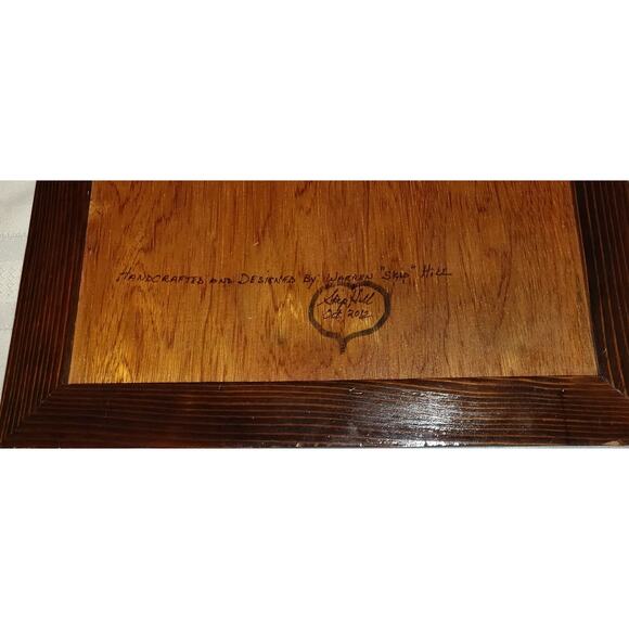 CREEPY CLOWN Colorful Art Picture Inlaid Wood JOKER JESTER Plaque 15x12 Signed - Picture 11 of 16